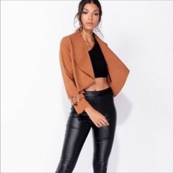 Coco Bronze Waterfall Collar Buckle Sleeve Jacket - Picture 2 of 5
